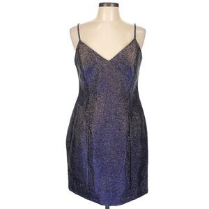 Topshop Glitter Metallic Slip Dress Blue Copper Sparkle Mini Dress NWT Size 10
